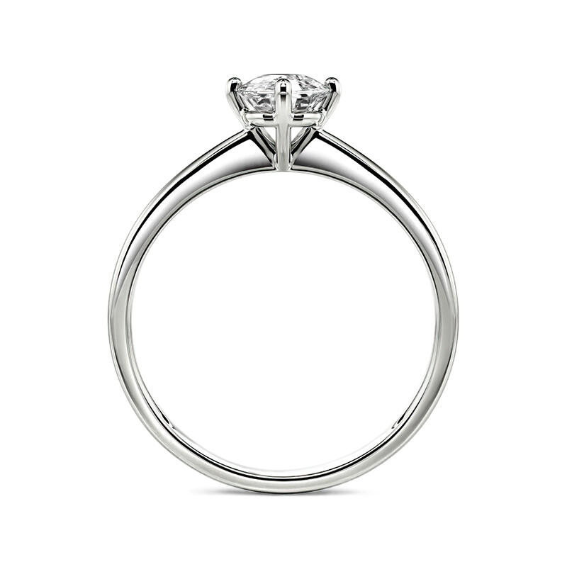 Jeulia Fat Oblong Solitaire Sterling Silver Engagement Ring