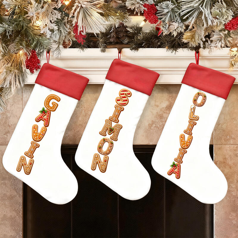 Personalized Christmas Stockings Customized Cookie Letters Cute Gifts for Friends