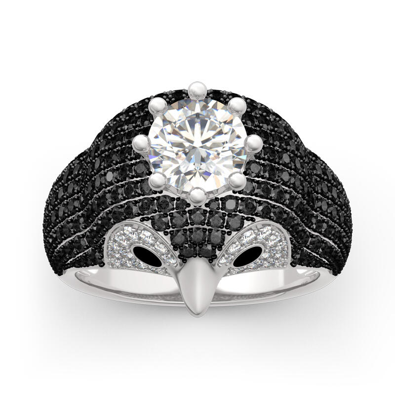Jeulia "Be Your King" Penguin Sterling Silver Ring