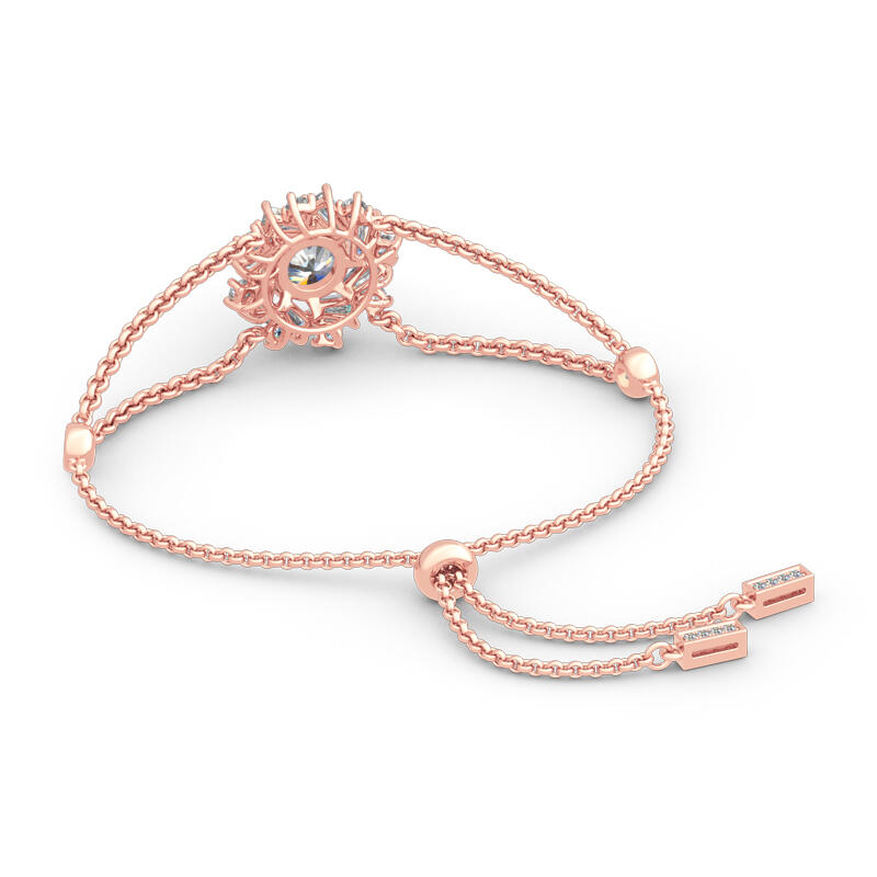 Jeulia Sunshine Round Cut Sterling Silver Bracelet