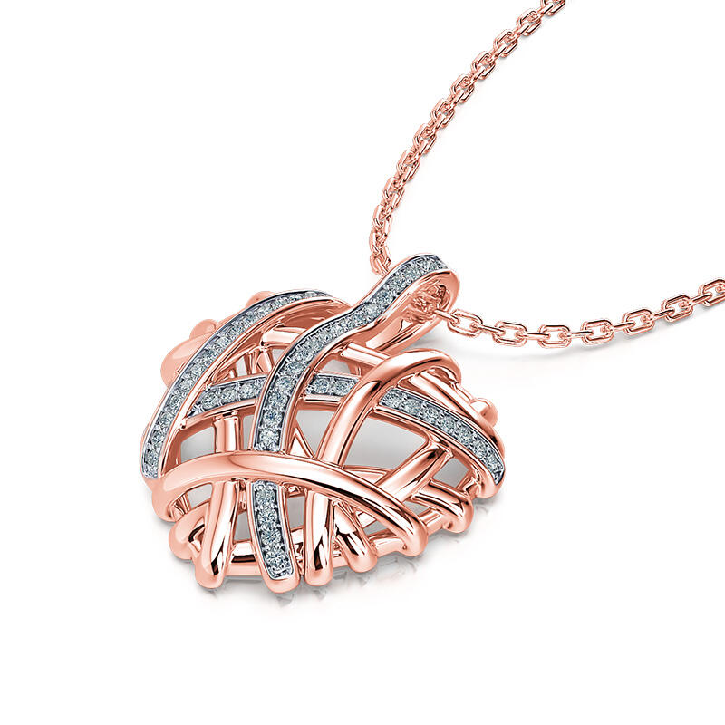 Jeulia Collar de Plata de Ley con Forma de Corazón