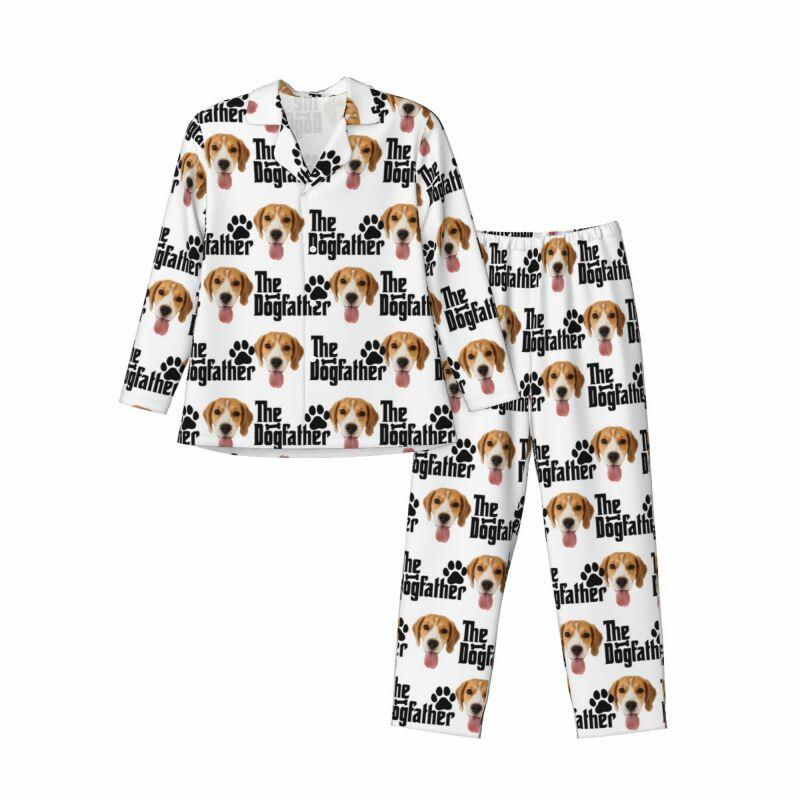 Pigiama personalizzato Foto personalizzata del cucciolo Il padre del cane con impronte di zampe Design Regalo per papà amante degli animali