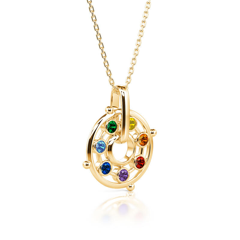 Jeulia Cool Rotatable Energy Healing Chakra Necklace Sterling Silver