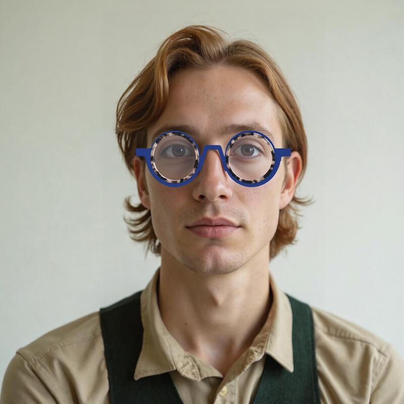 Lunettes de Vue Careg Ronde Bleu