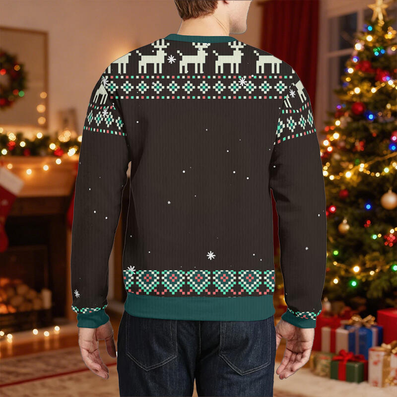 Personalisierter hässliche Weihnachtspullover Unisex Individuelles Design für Kinder Optionale Verzierungen Lustiges Weihnachtsgeschenk für den lieben Papa