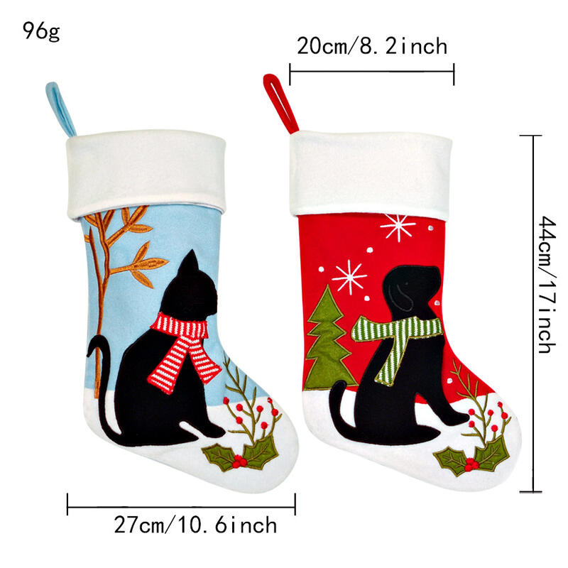 Personalisierte Weihnachtsstrümpfe mit Haustier-Muster Individuell bestickte Geschenke mit Namen für Tierliebhaber