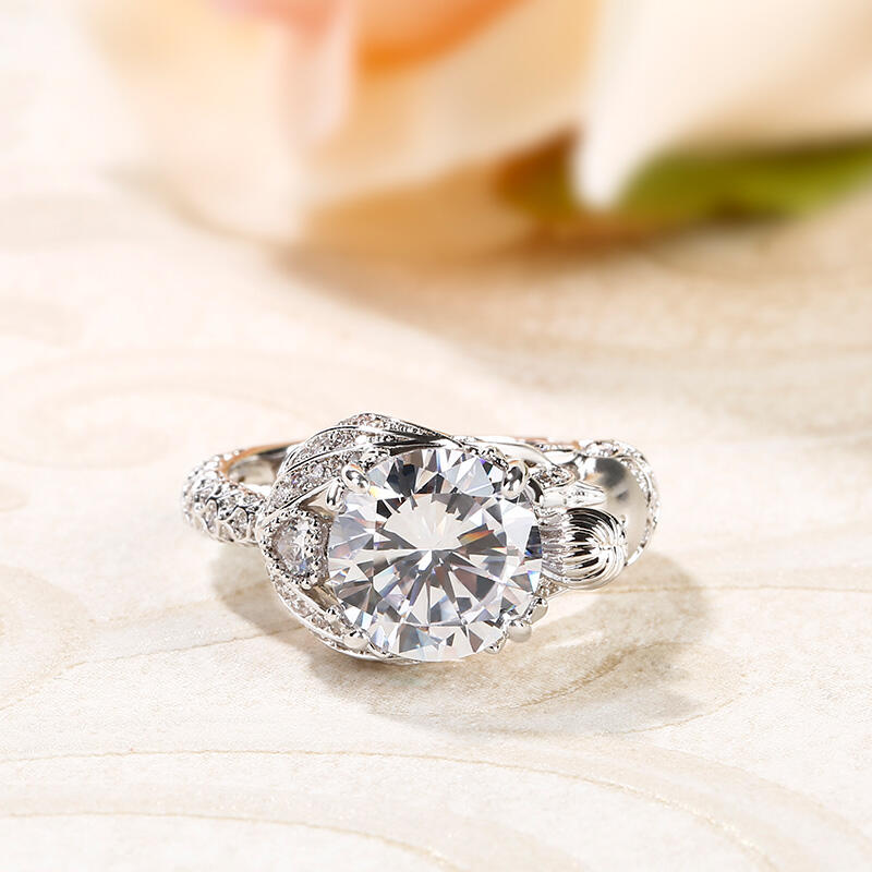 Jeulia "Goddess of the Sea" Sterling Silver Mermaid Ring