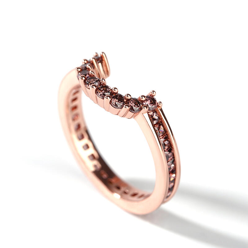 Jeulia Simple Design Round Cut Sterling Silver Women's Band