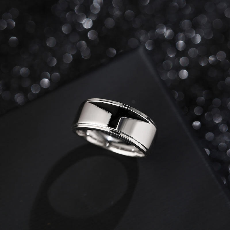 Jeulia Bague Homme en Argent Sterling à Visière en T