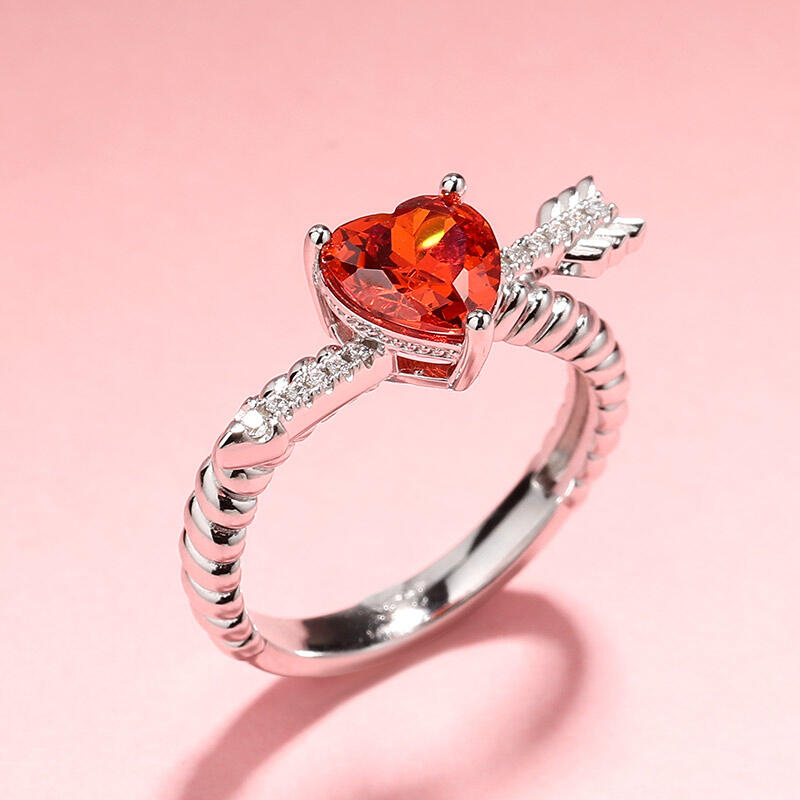 Jeulia "Arrow to Your Heart" Sterling Silver Ring