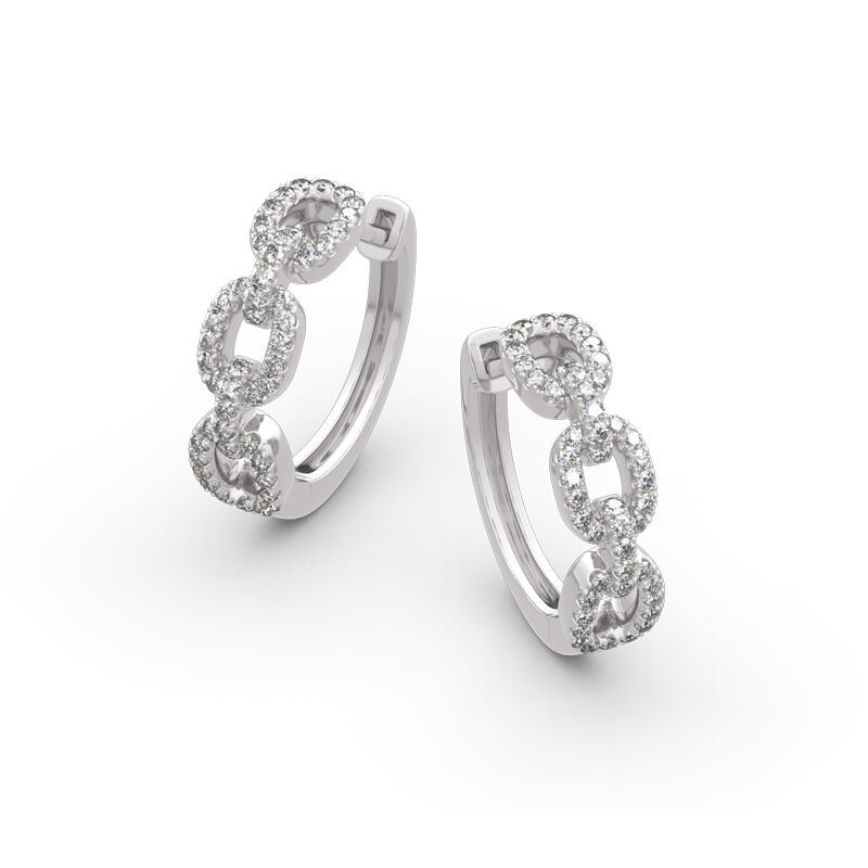 Jeulia Interlocking Design Round Cut Sterling Silver Hoop Earrings