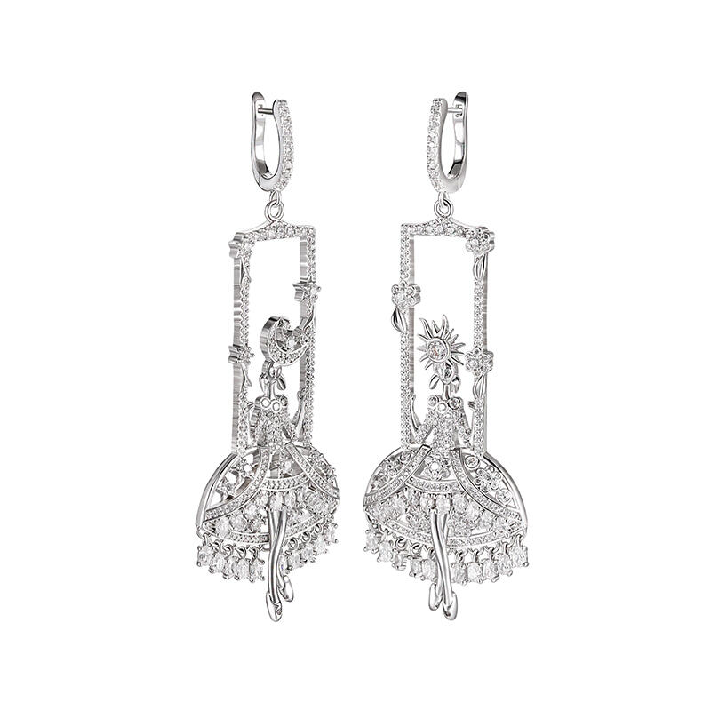 Jeulia "Mesmerizing Fairies" Sterling Silver Drop Earrings