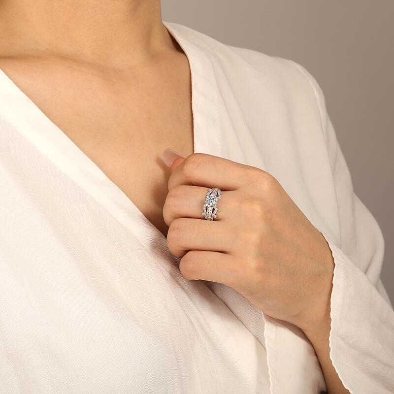 "I Melt With You" Round Cut Side Stone Engagement Ring