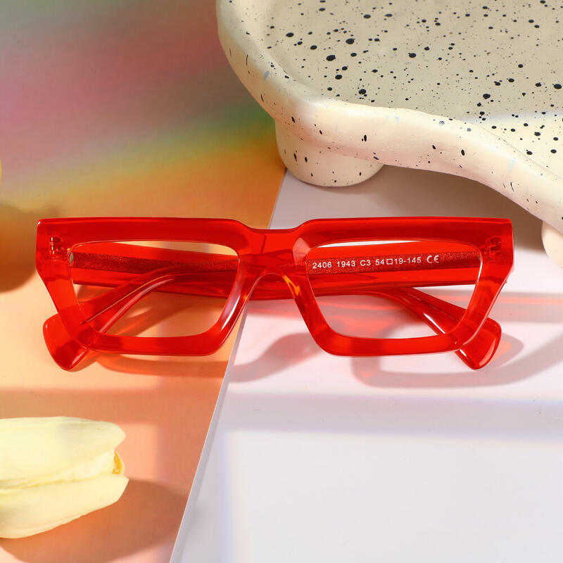 Evea Rectangle Rote Brille