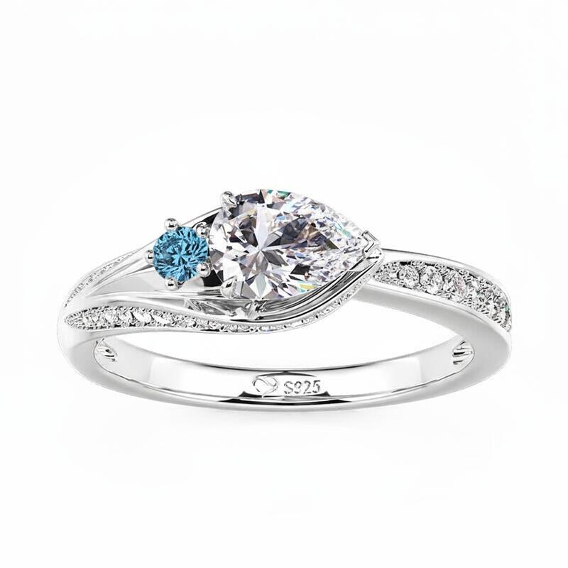 Jeulia Simple Calla Lily Custom Birthstone Ring