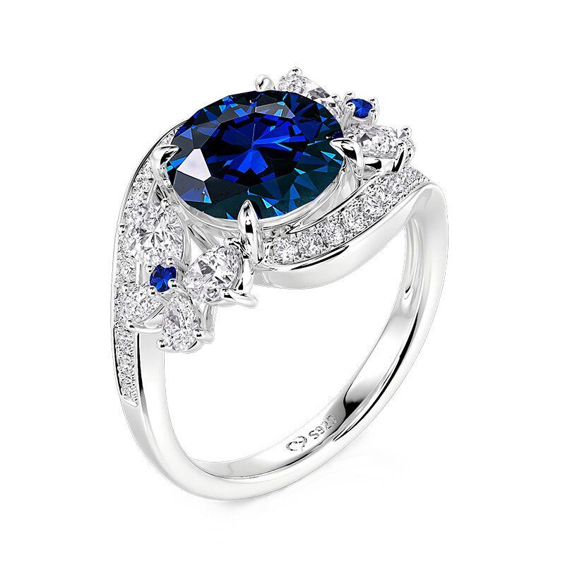 Jeulia Butterfly Inspired Ribbon Symmetric Ring Sterling Silver