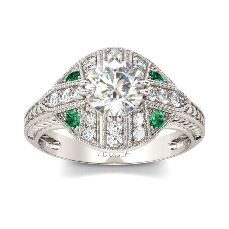 Jeulia Vintage Art Deco -rundring i sterlingsilver