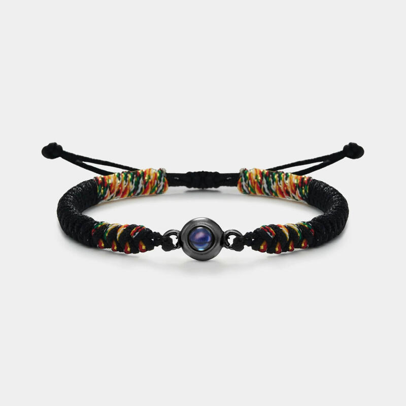 投影 写真 写真入れ 組紐 ブレスレット チタンスチール