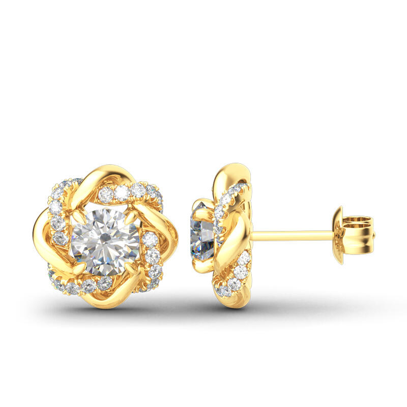 Jeulia Knot of Love Sterling Silver Stud Earrings