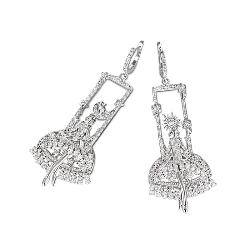Jeulia "Mesmerizing Fairies" Sterling Silver Drop Earrings