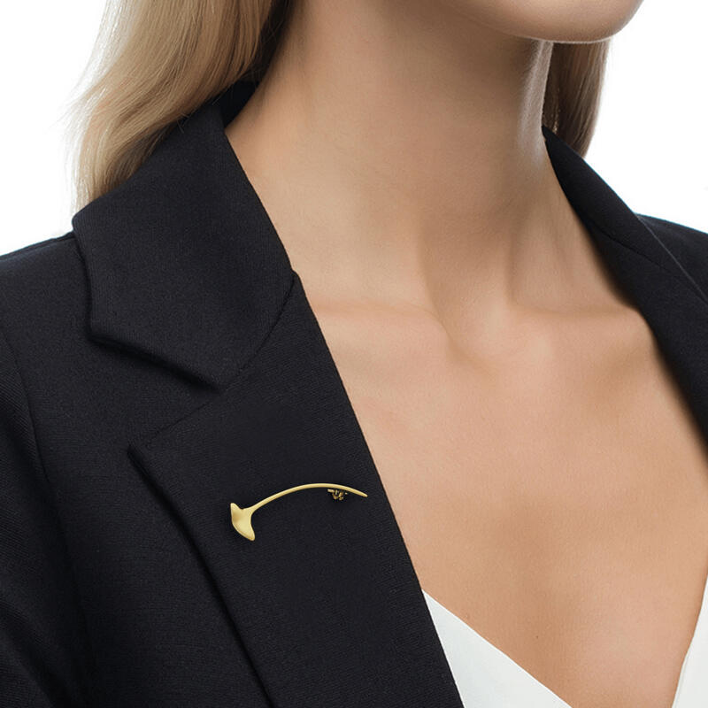 Jeulia イチョウの葉 シルバー ブローチ