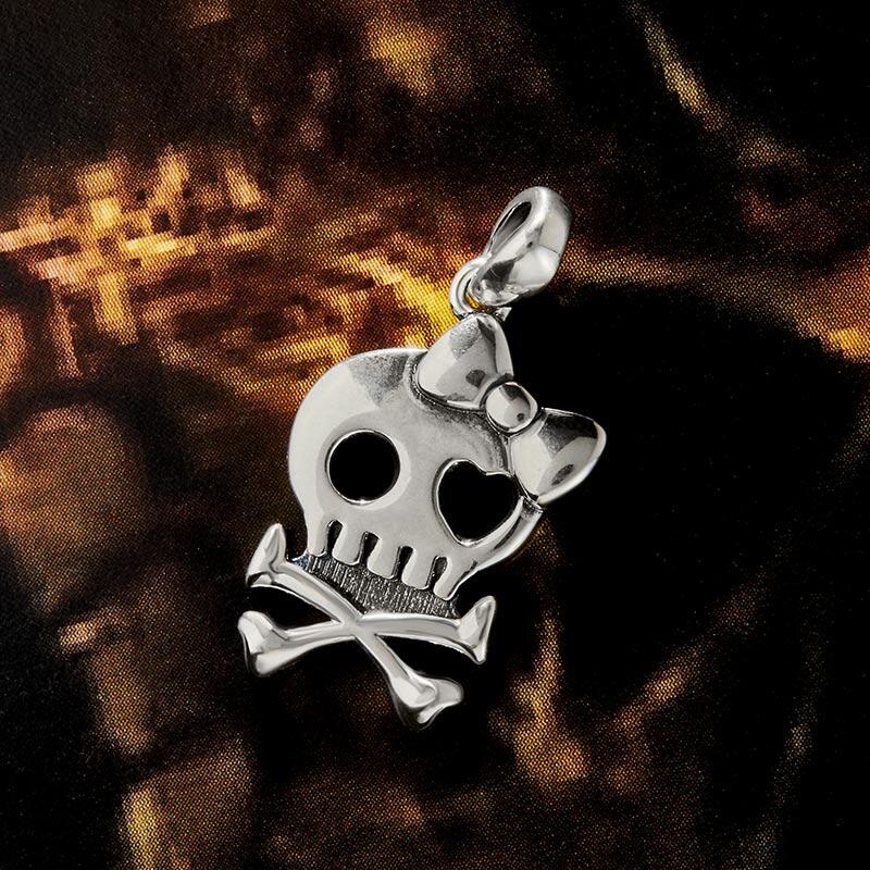 Jeulia "Girl Skull" Sterling Silver Charm