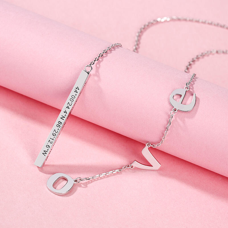 Jeulia Collier Barre Verticale Personnalisé en Argent Sterling