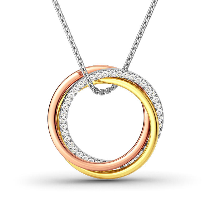 Jeulia Tri-Tone Intertwined Sterling Silver Jewelry Set