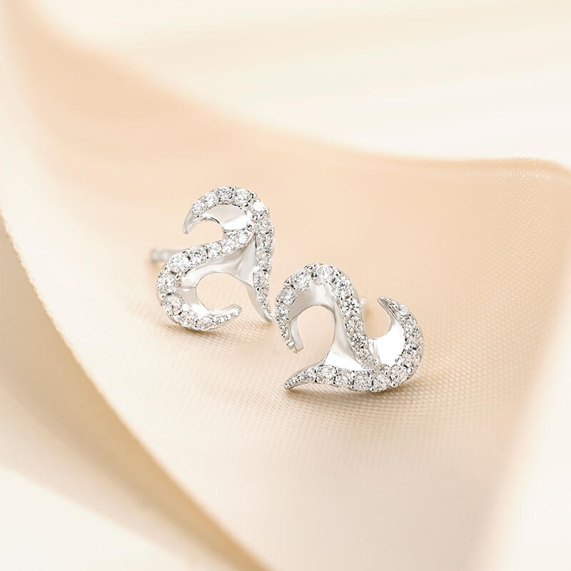 Jeulia Logo Shape Heart Sterling Silver Earrings