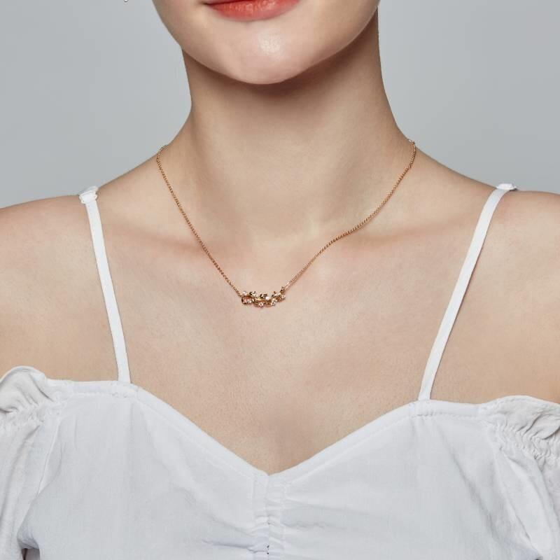 "The Branch Bud Of Love" Round Cut Necklace