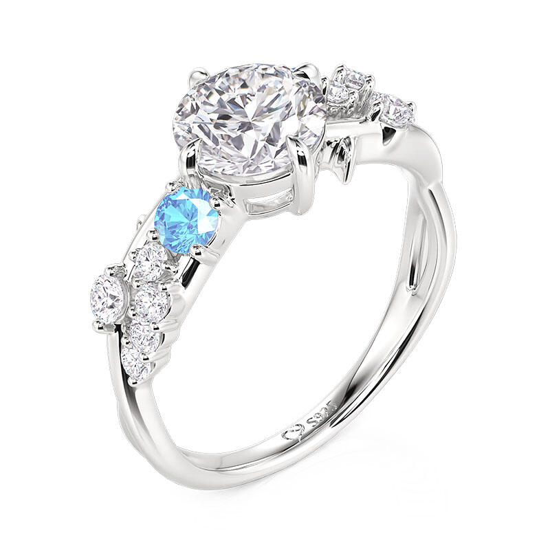 Jeulia Thorn Cluster Twist Custom Birthstone Engagement Ring