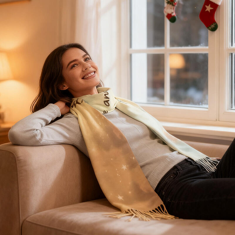 Individuell gestaltete Schals mit Namen Familienerinnerungen Gedenkgeschenke für Familienmitglieder