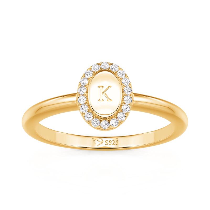 Jeulia Everyday Personalized Engraving Initial Ring