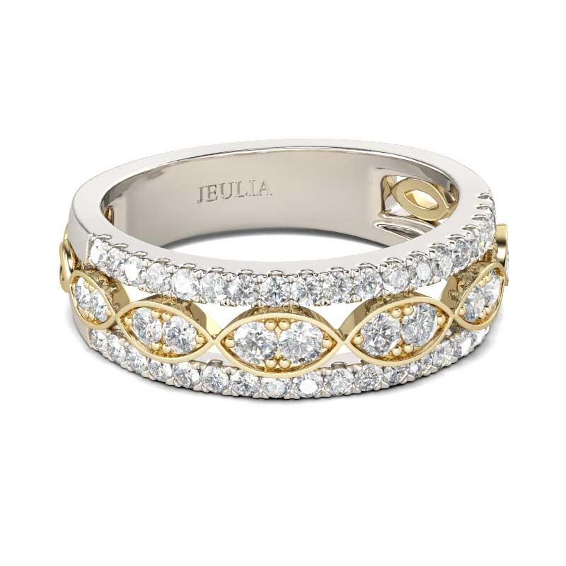 Jeulia Infinity Round Cut Sterling Silver Women's Band