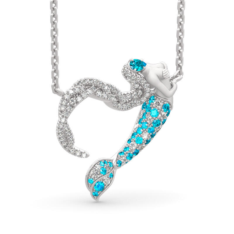 Jeulia Ocean's Light スターリングシルバー バレンタイン ギフト ネックレス