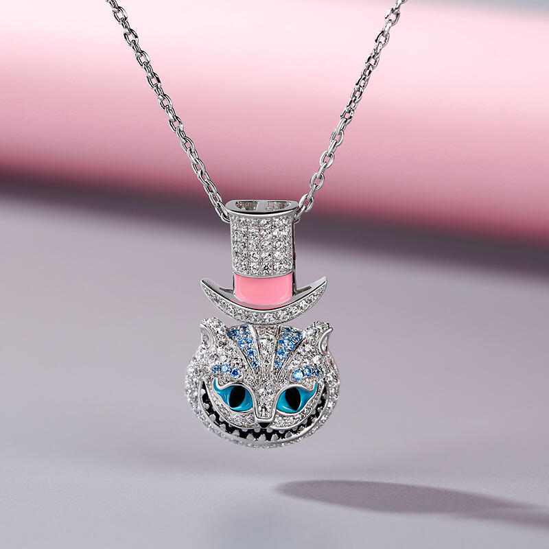 Jeulia "Appear and Disappear at Will" Cat Sterling Silver Necklace