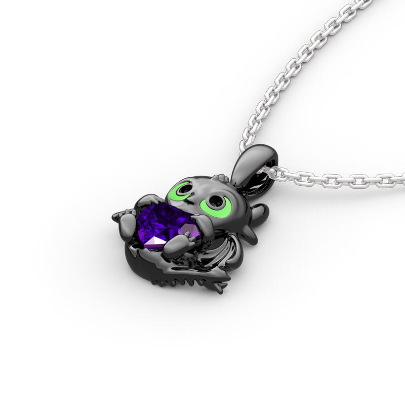 Jeulia Hug Me "Show Your Heart" Dragon Heart Cut Sterling zilveren ketting