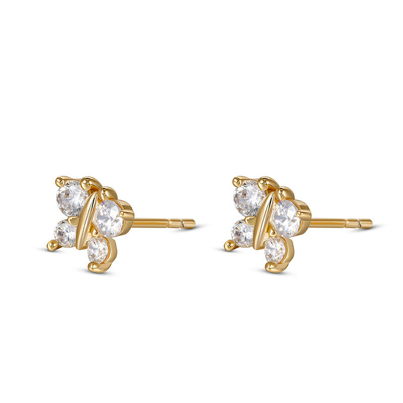 Jeulia "Fluttering Butterfly" Sterling Silver Children's Earrings