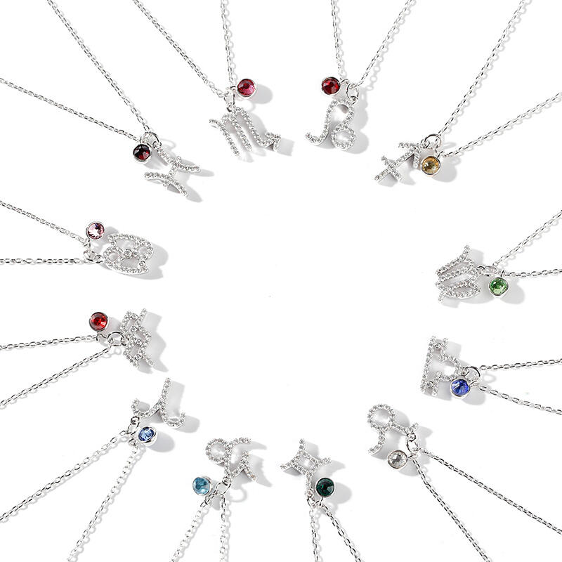 Jeulia Constellation Sterling Silver Personalized Necklace With Birthstone