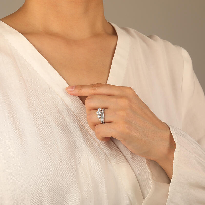 "Liebevoll an Deiner Seite" Rundschliff 2-teiliges Brautset