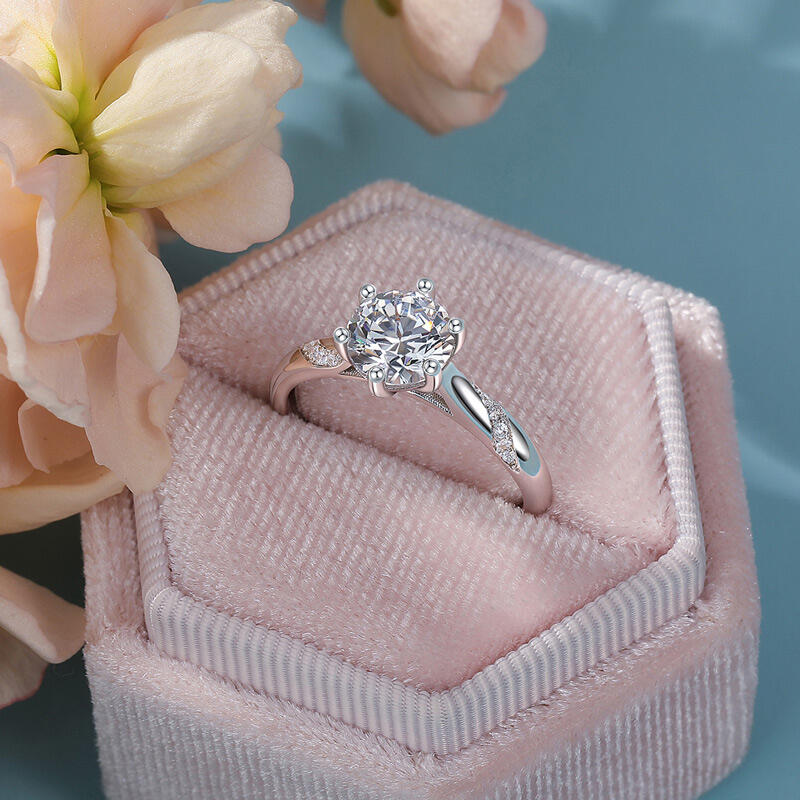 Jeulia Alianza de Boda Solitario Diseño Trenzado Personalizado para Mujer