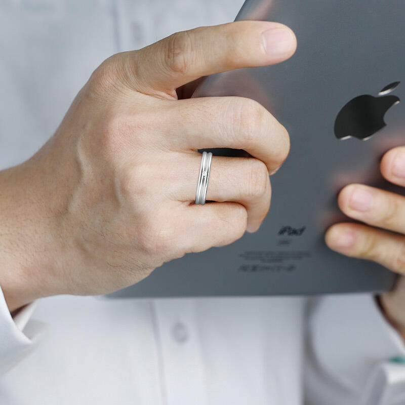"Silhouettes of Us" Men's Wedding Band