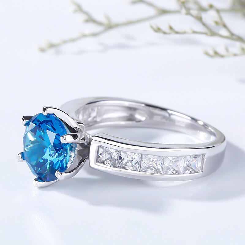 Jeulia Invisible Setting Round Cut Sterling Silver Ring