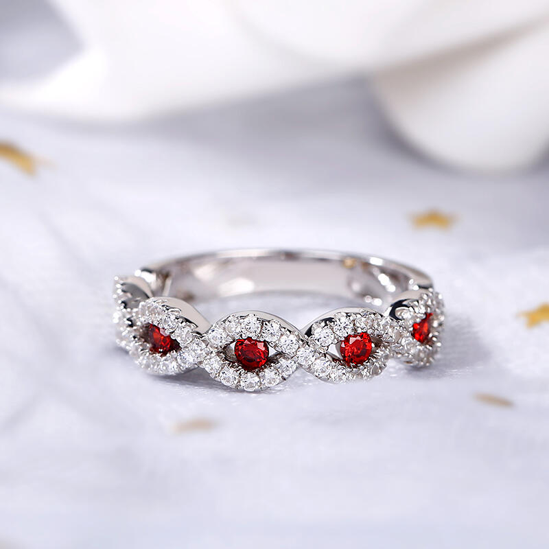 Jeulia Twist Sterling Silver Women's Band