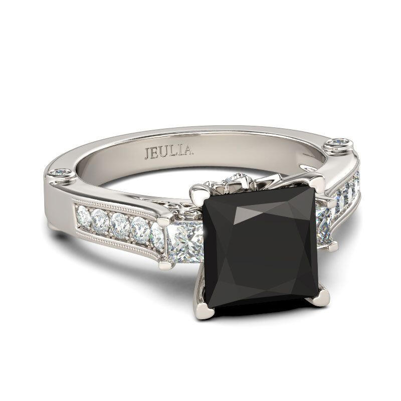 Jeulia Princess Cut Sterling Silver Ring