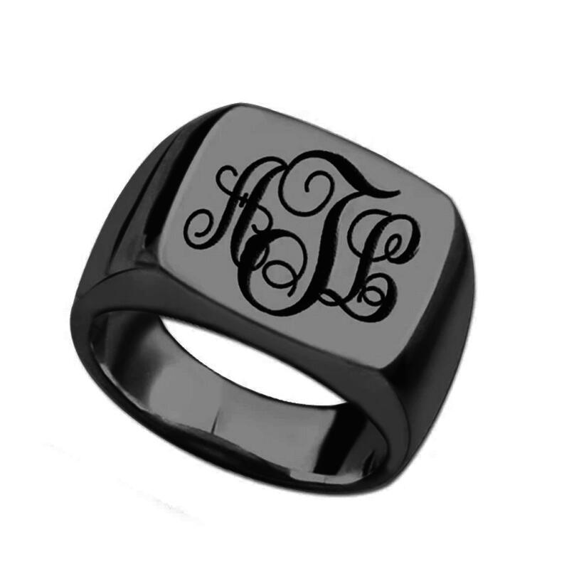 Bague Monogramme Personnalisée Argenté