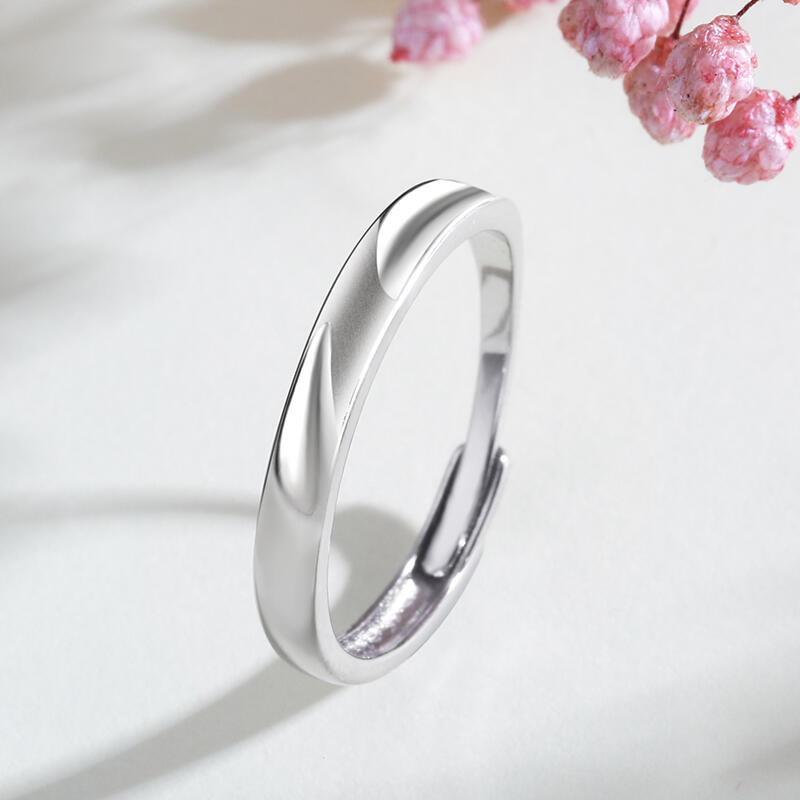 Jeulia "Love Never Fails" Enkelt Matt Justerbart Sterling Silver Band för Dam