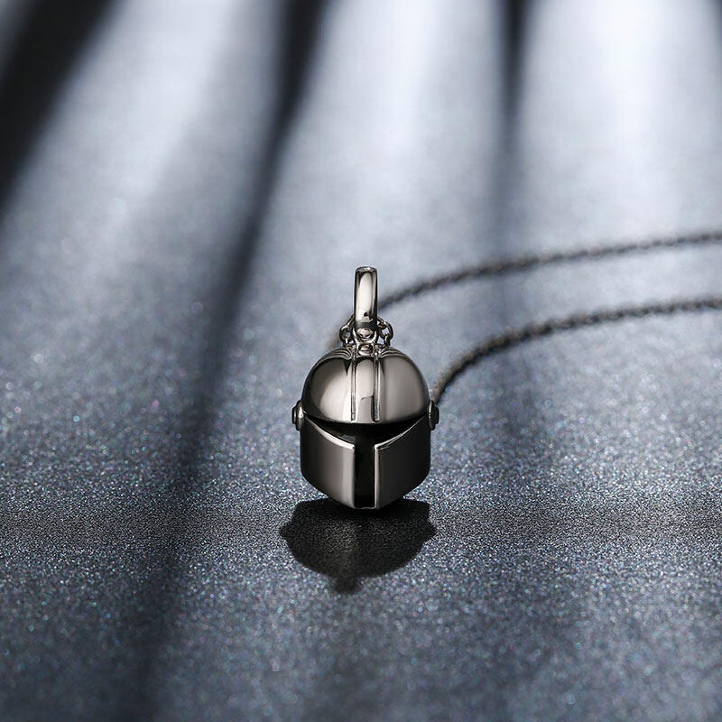 Jeulia T-visored Mask Design Sterling Silver Men's Necklace