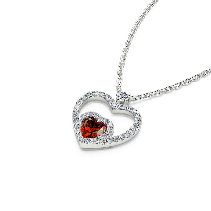 Jeulia "Brilliance Love" Heart Cut Sterling Silver Necklace
