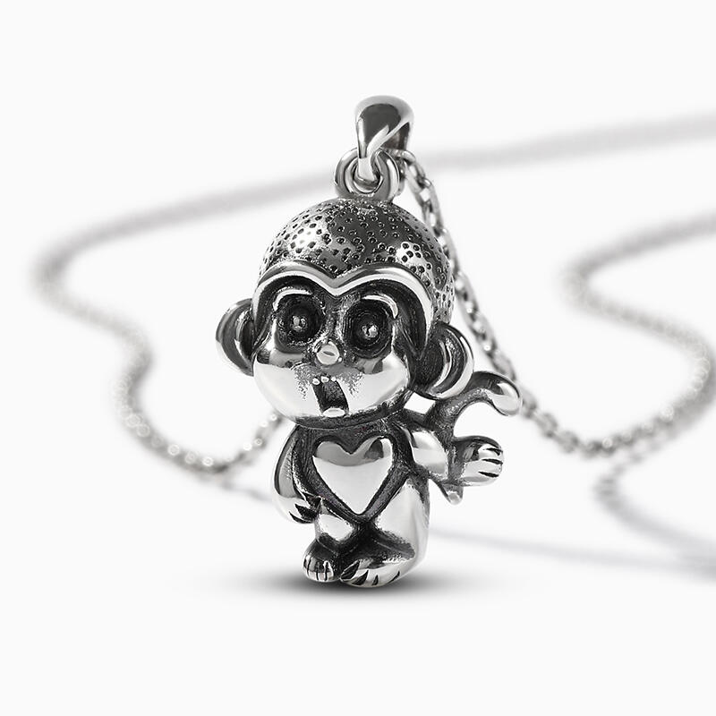 Jeulia "Kleiner Affe" Sterling Silber Halskette